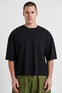 เสื้อยืดโอเวอร์ไซส์240 GSM แขนสั้นผ้าฝ้ายธรรมดาสไตล์ฮิปฮอปสำหรับผู้ชายจากผู้ผลิต - Product Image 3