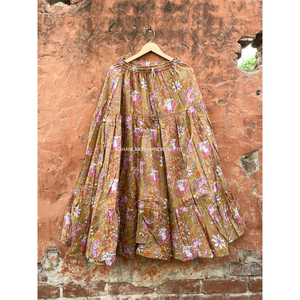 Printed Maxi Design Bohemian Style Cotton <b>Skirt</b> Boho <b>Floral</b> <b>Long</b> Wear <b>Skirts</b> Indian Tunic Women <b>Skirt</b> - Product Image 1