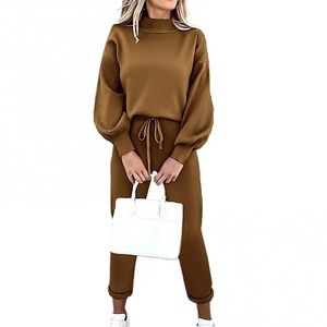 Autumn Winter Trendy <b>Women's</b> Eco-Friendly Plush Warm Tracksuit Long Sleeve Blouse Top & <b>Pants</b> Outfit - Product Image 4