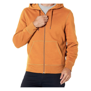 Sudadera con capucha de lana de algodón 100% para hombre, cremallera completa, transpirable, cómoda, HeavyGSM, bordado, Puff, ropa de invierno sólida - Product Image 2