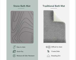 TerraDry Modern Diatomaceous Earth Stone Bath <b>Mat</b> | Super Absorbent Quick-Drying <b>Non</b>-<b>Slip</b> Eco-Friendly Durable Bathroom <b>Mat</b> - Product Image 2