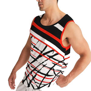 Camiseta sin Mangas para Hombre, Ajustada, de Spandex/Poliéster, con Logotipo Personalizado, Diseño a Cuadros, Cuello Redondo, Transpirable, Tejida, Tie-Dye, Talla Grande - Product Image 3