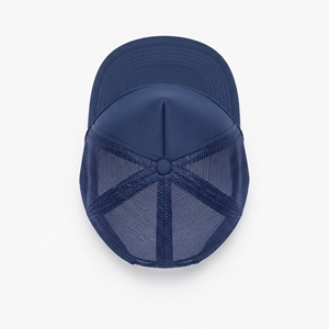 Casquette de golf unisexe en mousse à calotte haute, bleu marine, 6 panneaux, style trucker, en maille, réglable, décontractée, printemps-été, par sublimation - Product Image 6