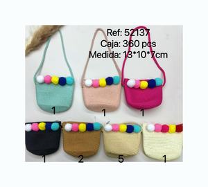 Sac à bandoulière en coton tissé 2026 pour filles, sac seau à fleurs fait main, mini sac à bandoulière pour téléphone portable - Product Image 2