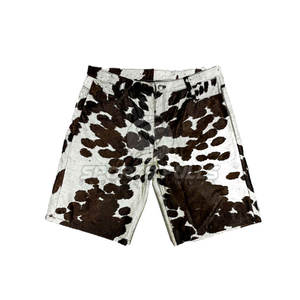 Custom Casual Canvas Hair-on Cowhide Men's Shorts-Boutique Style Exotic Pattern Quick Dry - Product Image 1