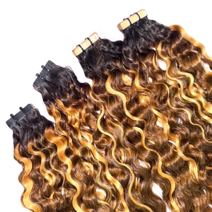 100% Extensions de cheveux humains bruts vierges doux alignés sur les cuticules Ruban de couleur ondulé dans l'usine de prix de gros - Product Image 3