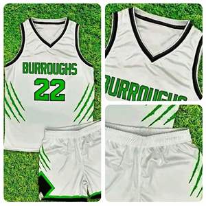 Ensembles d'uniformes de basket-ball pour jeunes Maillots et shorts sublimés personnalisés Tissu à séchage rapide pour équipes - Product Image 4