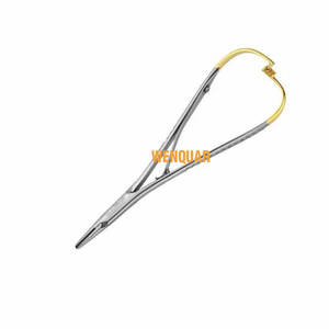 ที่จับเข็ม TC Mathieu ขนาด 14 ซม. ผลิตจากสแตนเลสคุณภาพพรีเมียม สำหรับงานทันตกรรมและศัลยกรรม ด้ามจับสีทองแบบกำหนดเอง บรรจุภัณฑ์แบบกำหนดเองมีให้บริการ - Product Image 1