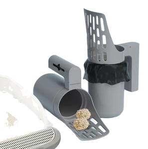 Pelle et tamis à litière pour chat biodégradable intégrée, simple, en matériau PP - Product Image 4