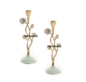 Ensemble de deux bougeoirs en aluminium taille et forme personnalisées bougeoirs pour hôtel de mariage et mariage - Product Image 1