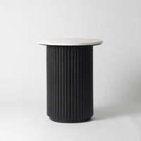 Table basse extensible en bois de manguier avec plateau en pierre et bois, design flûte, mobilier scandinave moderne pour la maison