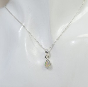 Handmade 925 Sterling Silver Chain Pendant with Fine Ethiopian Opal October Birthstone Rhodium Plated <b>Christmas</b> Gift Jewelry - Product Image 2