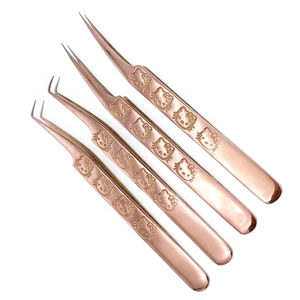 แหนบถอนขนตา90องศาทำจากสเตนเลสสตีลสีโรสโกลด์เฮลโลคิตตี้พร้อมปลายไฟเบอร์สำหรับการต่อขนตา - Product Image 5