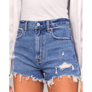 High Quality Sexy Breathable Denim Girls Ripped Short <b>Jeans</b> Pant for <b>Women</b> Hot Shorts Colored Wash Customizable Colors - Product Image 1