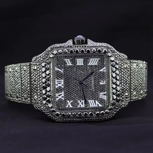 นาฬิกาแฟชั่นสุดฮิต ประดับเพชรเต็มเรือน สีดำล้วน สำหรับใส่ทุกวัน สไตล์ทันสมัย เหมาะกับงานอีเว้นท์ ฮิปฮอป  มีจำหน่ายแล้ว - Product Image 1