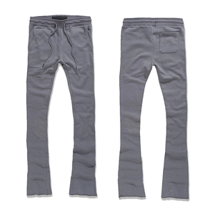 Pantalon de survêtement empilé pour hommes de qualité supérieure survêtement couleur grise à manches longues survêtement décontracté avec poches kangourou - Product Image 4