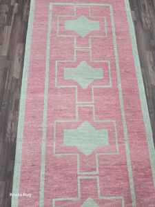 Tapis de chemin de laine rose traditionnel fait à la main Style Vintage 3x8 3x10 3x20 tailles pour salon prière Golf porte salle de bain - Product Image 3
