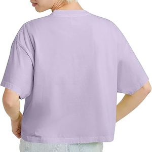 Logo respirant T-shirt à manches courtes pour femmes personnalisé Double face Cool Anti-rides Trois aiguilles Vêtements de base de couleur unie - Product Image 4