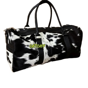 Large Leather Duffle Bag for Travel & Gym <b>Waterproof</b> Canvas and Premium Leather <b>Holdall</b> Weekend Overnight Bag for Men - Product Image 2