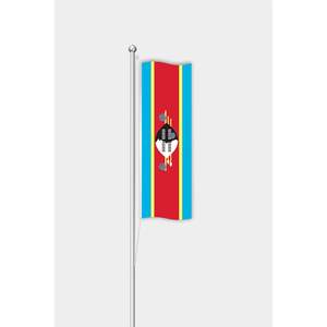 Drapeau extérieur personnalisé de la Swaziland 3x5 pieds, style fanion, impression numérique, mât en aluminium, matériau polyester soyeux, affichage personnalisé - Product Image 1