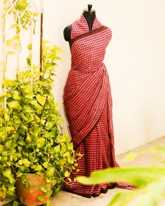 Sari de algodón puro de lino tejido de cobre ricamente tejido brocado blusa pieza ropa India pakistaní para ropa de fiesta al por mayor - Product Image 1