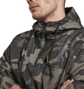 Chaqueta Anorak Personalizada al por Mayor, de Alta Calidad, Ecológica, Impermeable, 100% Poliéster, con Media Cremallera y Cuello Alto para Hombre - Product Image 4