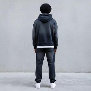 Streetwear Casual Suit Sunfade Wash Plus Size Pullover Hoodie Sweatpants <b>Tracksuit</b> Set Winter Solid 100% Cotton Breathable Quick - Product Image 5