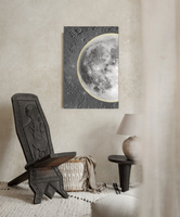 Étoile lune terre nordique décor à la maison mur Art imprime affiches ronde toile cadre diamant lune peinture avec lumière led