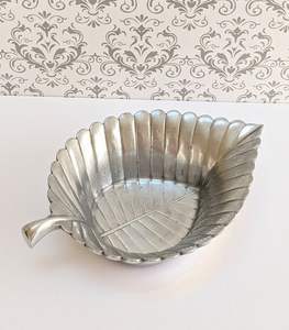 Tazón de Servir con Acabado Plateado en Forma de Hoja, Decoración de Mesa para Entretener Invitados, Centro de Mesa de Lujo de la India - Product Image 5