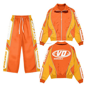 Ensemble de survêtement streetwear personnalisé deux pièces, veste zippée color block, survêtements en nylon pour hommes - Product Image 4