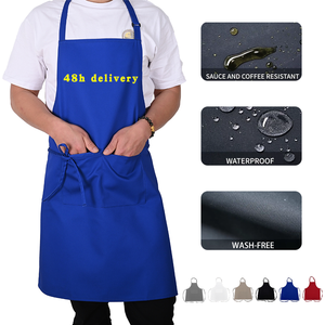 <span class=keywords><strong>Tablier</strong></span> <span class=keywords><strong>de</strong></span> <span class=keywords><strong>chef</strong></span> sans manches en coton imperméable et résistant à l'huile KEFEI avec 2 poches, design personnalisable et tendance pour hommes et femmes - Product Image 2