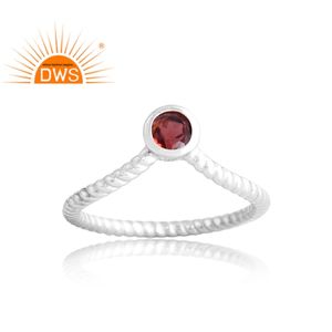 Última Colección Vintage, Anillo de Plata de Ley 925 con Granate Natural, Joyería Personalizada para Mujer, Regalo para Ella - Product Image 1