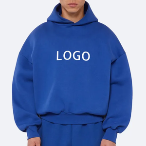 Sudaderas con capucha para hombre lisas en blanco de talla grande con logotipo personalizado sudaderas con capucha de poliéster sublimación al por mayor básicas de mezcla de algodón - Product Image 3