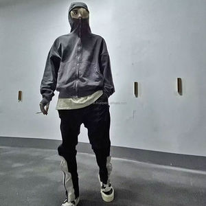 Personalizado francés Terry en blanco recortada fabricantes de ropa de peso pesado de gran tamaño térmico hombres gota hombro boxy 400 GSM Sudadera con capucha - Product Image 5