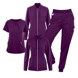 Uniformes hospitaliers extensibles à logo personnalisé, ensembles de gommage de soins infirmiers médicaux de beauté à la mode/vestes de marque privée - Product Image 1