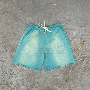 Shorts décontractés pour hommes en coton délavé, fabriqués sur mesure avec votre propre logo, respirants, séchage rapide, taille élastique - Product Image 1