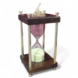 Sablier en laiton massif fait à la main Verre à haute teneur en borosilicate-Cadran solaire vintage au design moderne pour cadeaux nautiques de bureau à domicile - Product Image 4