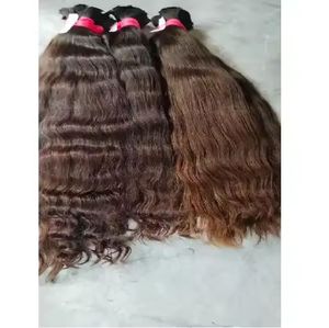 Vente en gros 100% naturel femme indienne soyeux vague droite Double trame extension dentelle frontale faisceau de cheveux humains - Product Image 1