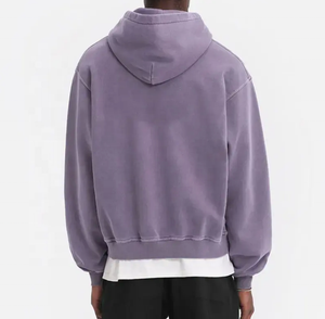 Sweat à capuche épais en éponge française de haute qualité Sweat à capuche surdimensionné à fermeture éclair dans les deux sens avec poches latérales - Product Image 2