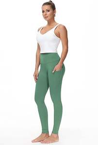 Mallas de entrenamiento medias de cintura alta para mujer, pantalones de Yoga con estampado personalizado, diseño cruzado, ropa deportiva, fabricante, proveedores, exportador - Product Image 5