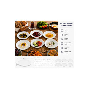 Ensemble de 6 assiettes à dessert en porcelaine Iris White Gourmet, 19 cm, ovales, pour le petit-déjeuner, pour les hôtels et les mariages - Product Image 3