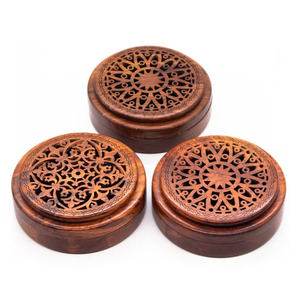 WOODEN CIRCLE <b>INCENSE</b> <b>BOX</b> / WITH FINE AGARWOOD / MADE in VIETNAM - Product Image 3