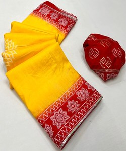 Saree en mousseline de soie luxueux avec des travaux de zari et des embellissements en pierre pour les fêtes et les occasions spéciales - Product Image 4