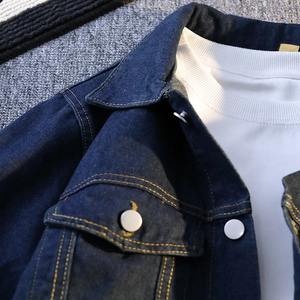 Men <b>White</b> Denim <b>Jacket</b> <b>Summer</b> Thin Lapels Casual <b>Jacket</b> - Product Image 4