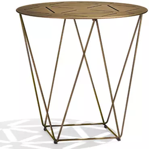 Mesa central única para el hogar, mobiliario para Hotel, restaurante, sala de estar, mesa de centro de té con forma redonda acabada de Color dorado - Product Image 6