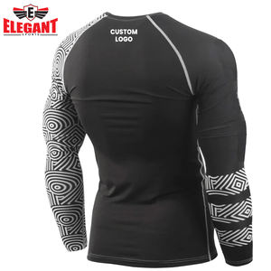 Protección solar Cómodo Transpirable Super Stretch MMA Rash Guard Logotipo personalizado Adultos Fitness Wear Rash Guard - Product Image 2