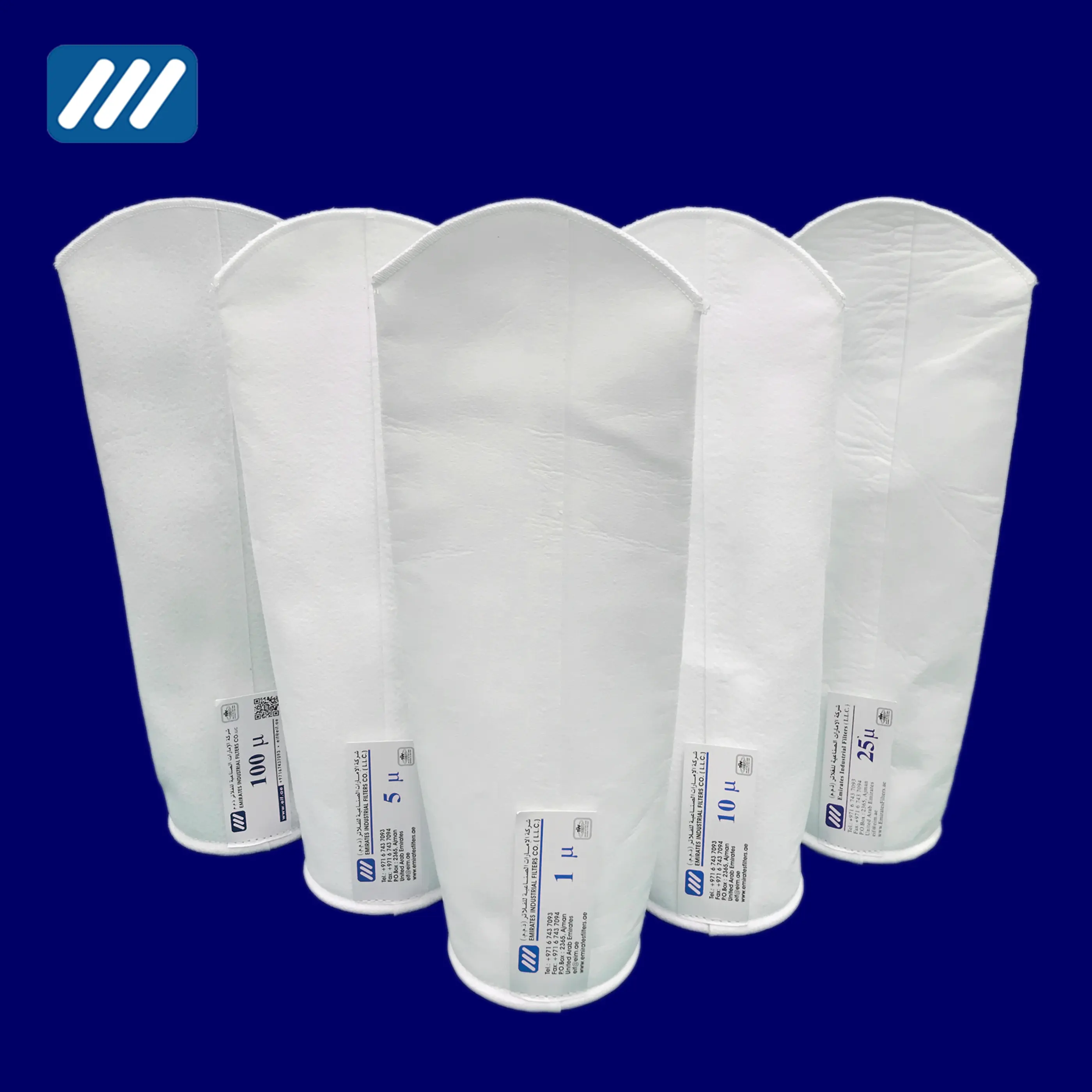 Wählen Sie aus einer Vielzahl von Mikron-Bewertungen für Polyester-Flüssigkeits filter beutel von Emirates Industrial Filters 0, 50-100 Mikrometer