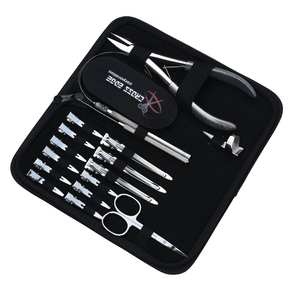 Kit d'outils pour extensions capillaires de salon, argenté, avec crochet microlink, boucle de tirage, pince à perles à double ressort, ciseaux à cheveux et doigt de séparation - Product Image 1