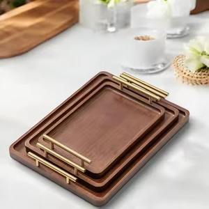 Plateau en bois imprimé Vaisselle de haute qualité Meilleure vente Restaurant et mariage Service Plateau en bois imprimé - Product Image 4