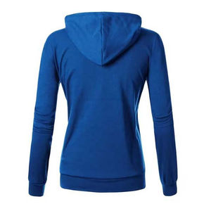 Sudaderas con capucha de cuello alto con cremallera para mujer Sudadera con capucha de punto informal con cremallera de algodón ligero con bolsillos Sudaderas con capucha para mujer - Product Image 4